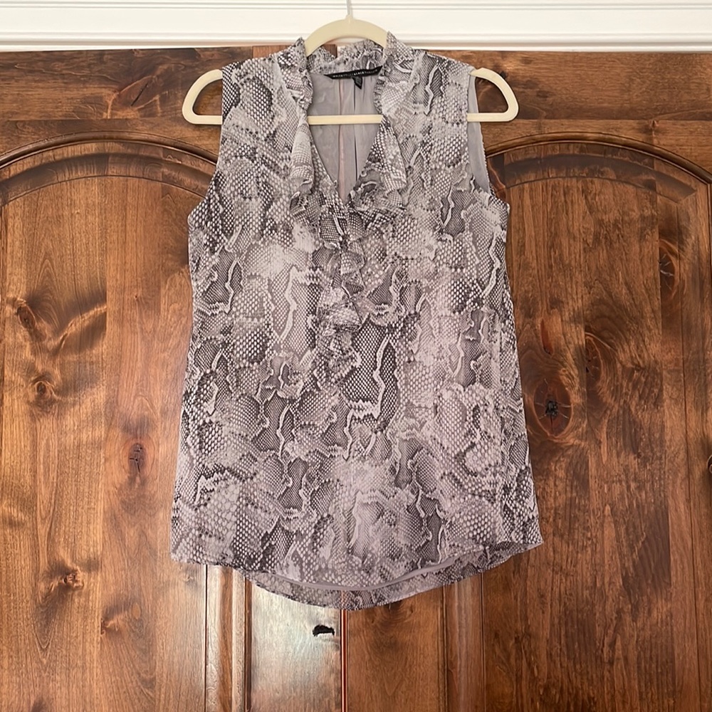 White House Black Market snake skin print blouse